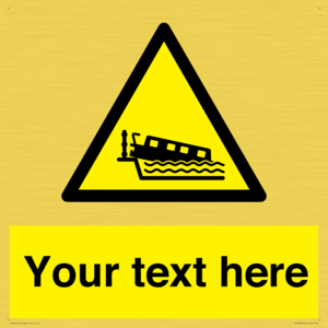 Custom warning grounding narrow boat on lock cill